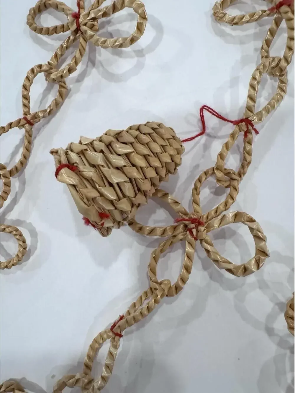 Wheat Garland, Vintage, Angels, Hearts, Bells, X3, 90 inches Ea. Christmas.